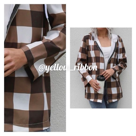 NEW Lightweight Plaid Zipper Jacket - Picture 3 of 4